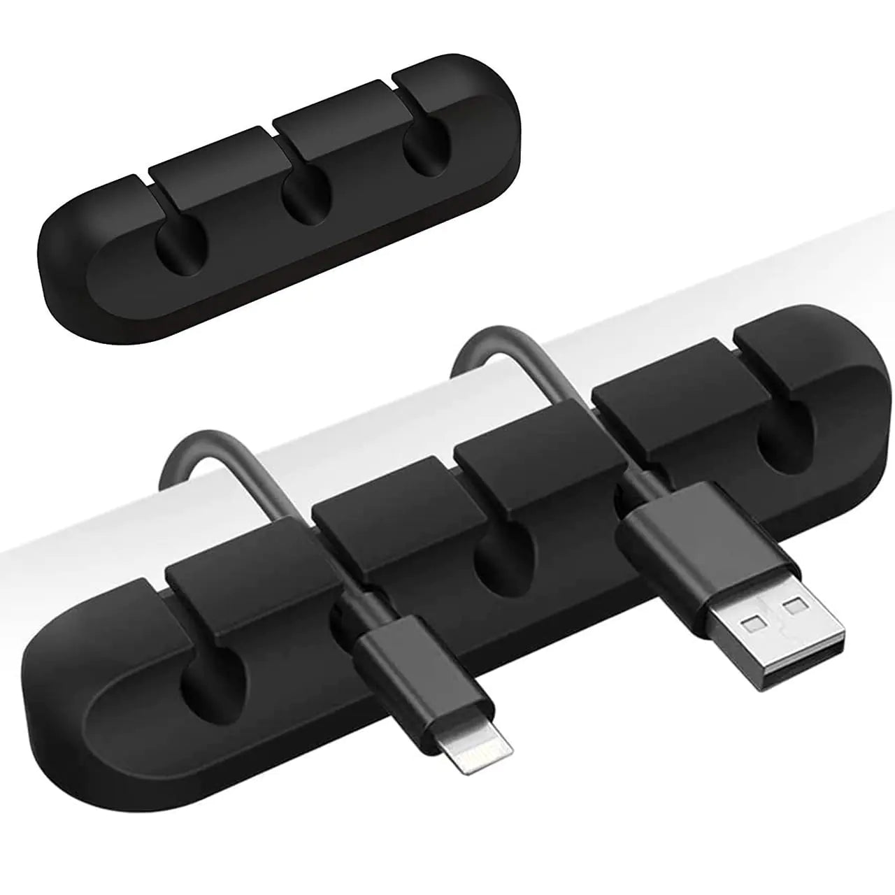 Cable Organizer Clips Cord Holder Adhesive Cable Management Cord Clip for USB Cable Power Cable Wire for Home or Office Desk Black